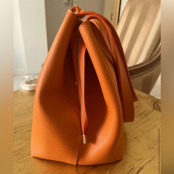 Leather orange women bag - Picture 2 of 11